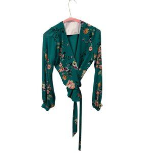 Yumi Kim cute long sleeve floral blouse size xsmall